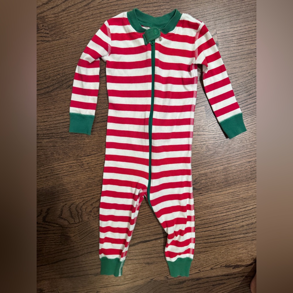 Hanna Andersson Red and White Striped Kids Footie